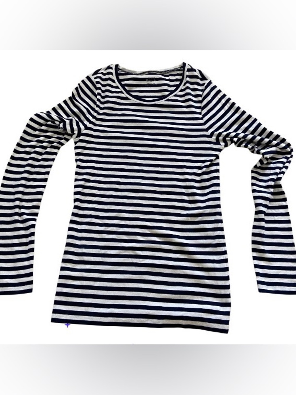 J Crew Perfect Fit 100% cotton Striped Long Sleeve Tee - Navy and White size L